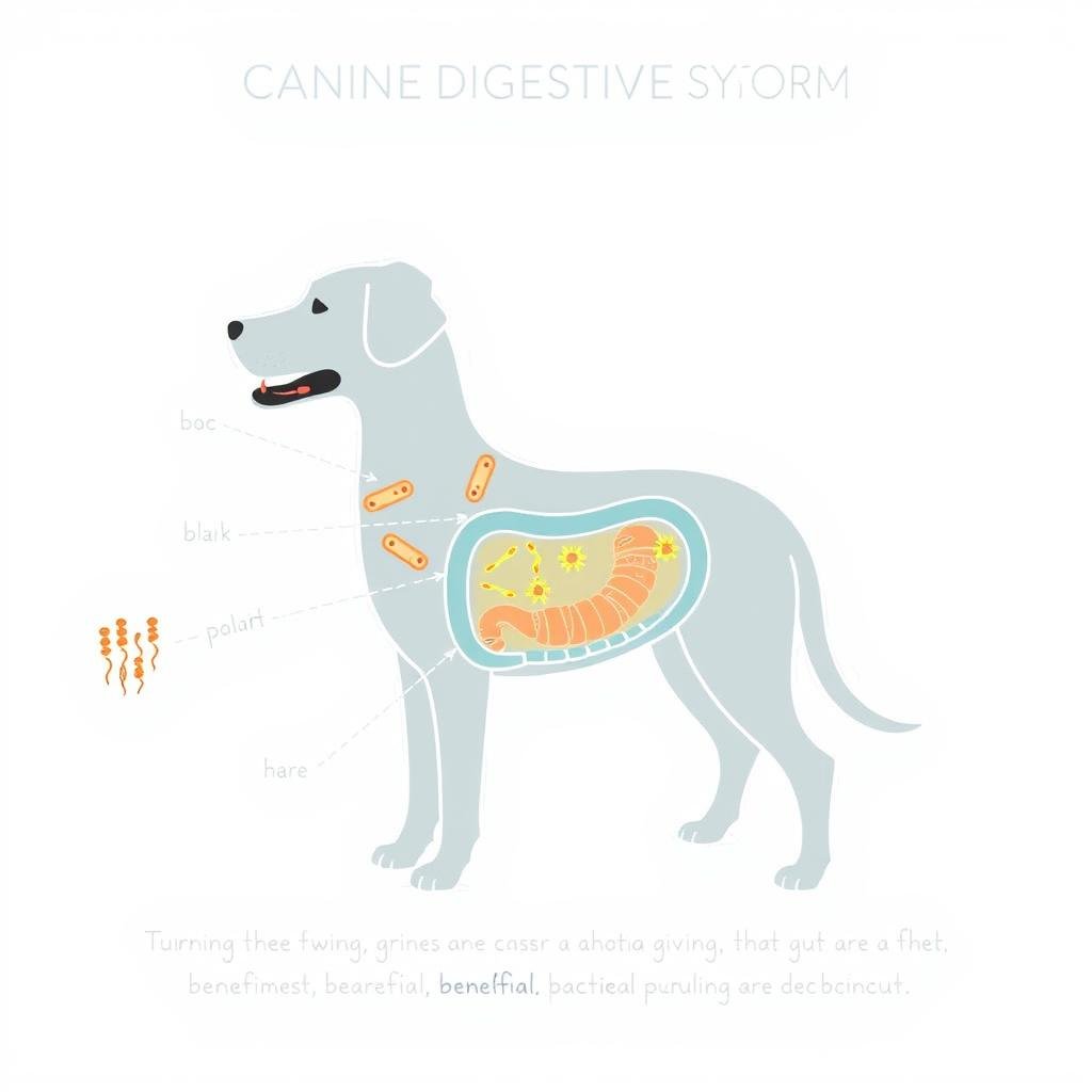 Diagram showing how Pawbiotix supports healthy gut bacteria in dogs