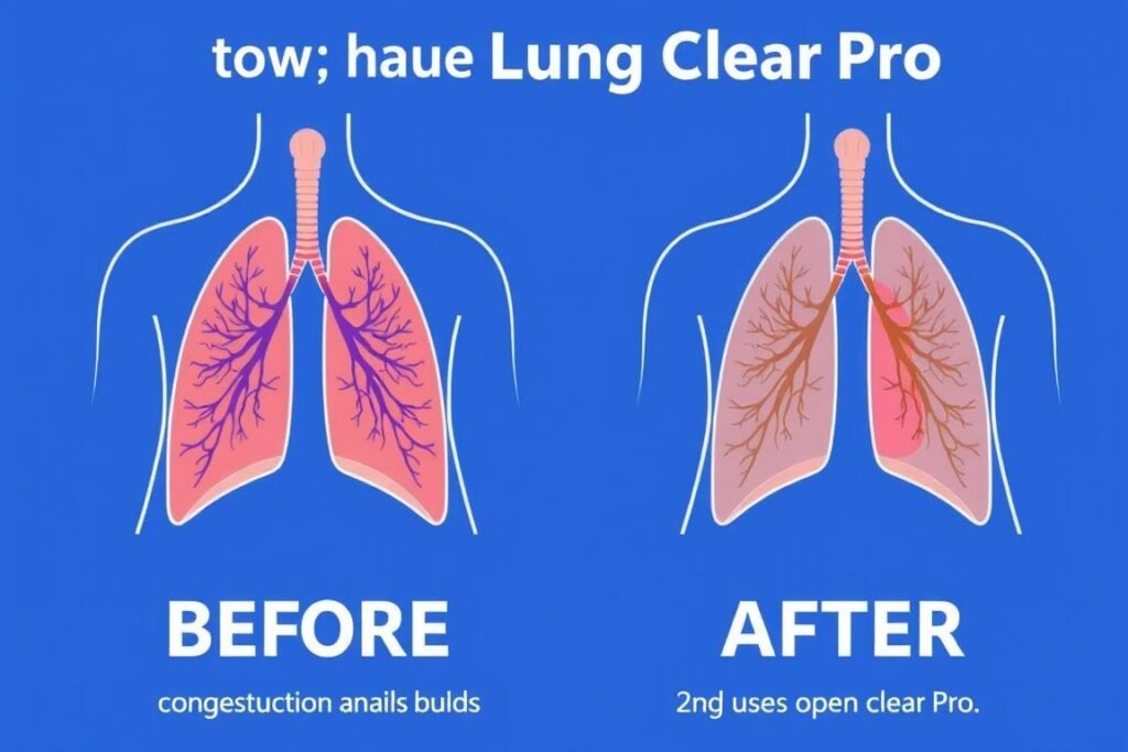 Illustration of lungs with clear airways after using Lung Clear Pro