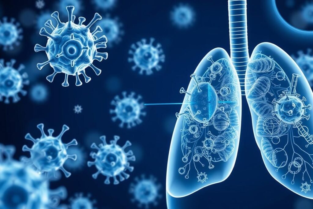 Immune cells protecting respiratory system with Lung Clear Pro